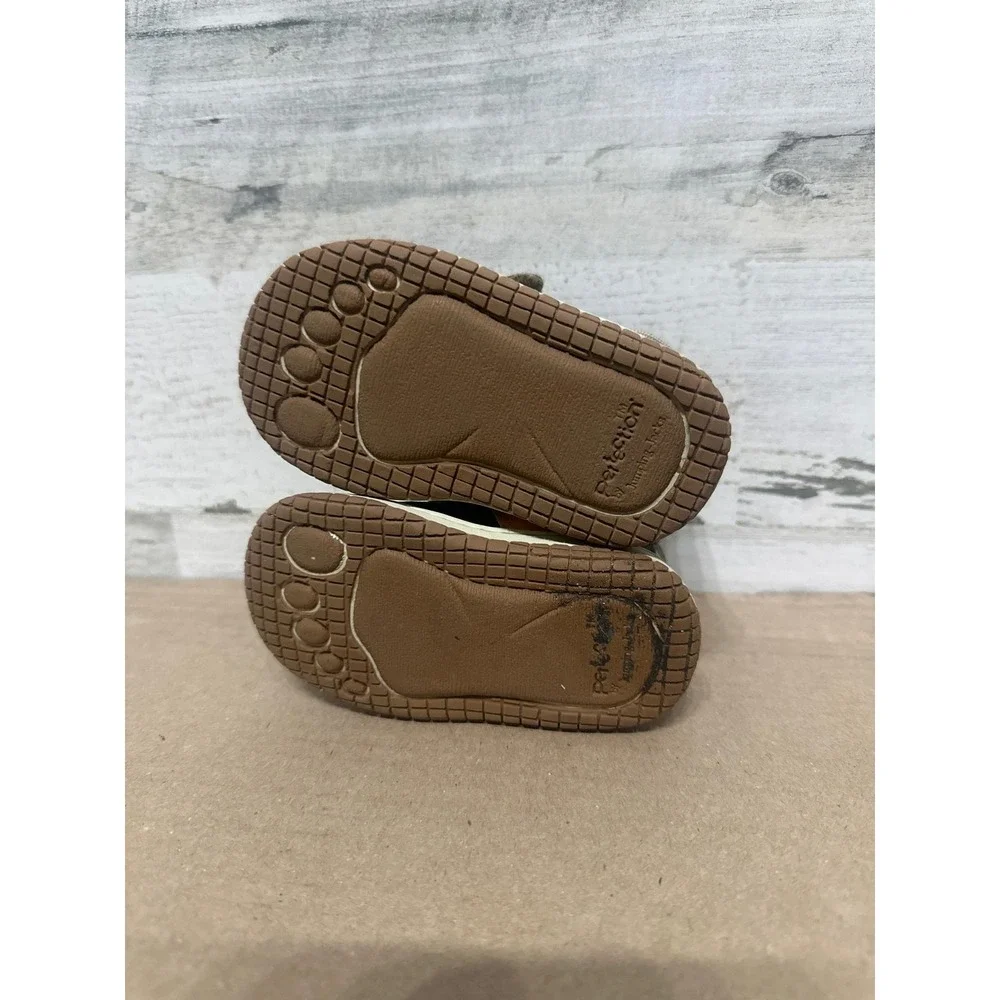 Jumping Jacks Perfection Boat Shoes Toddler 4.5 WW Brown Leather Extra Wide